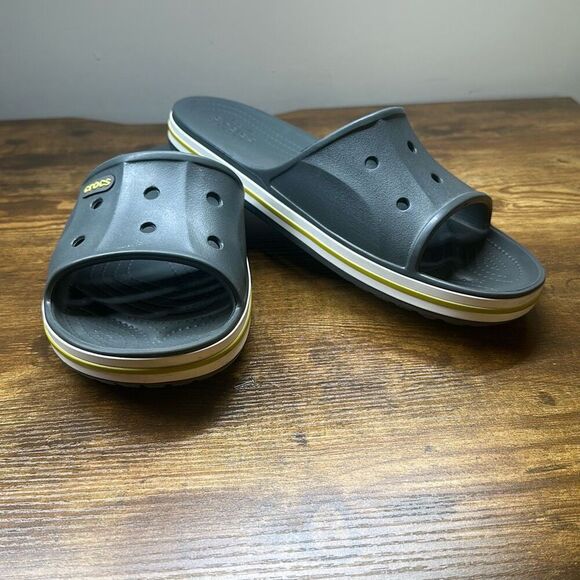 CROCS Bayaband Slides  Slip On Sandals Gray  Size 11 Comfort - Picture 1 of 7